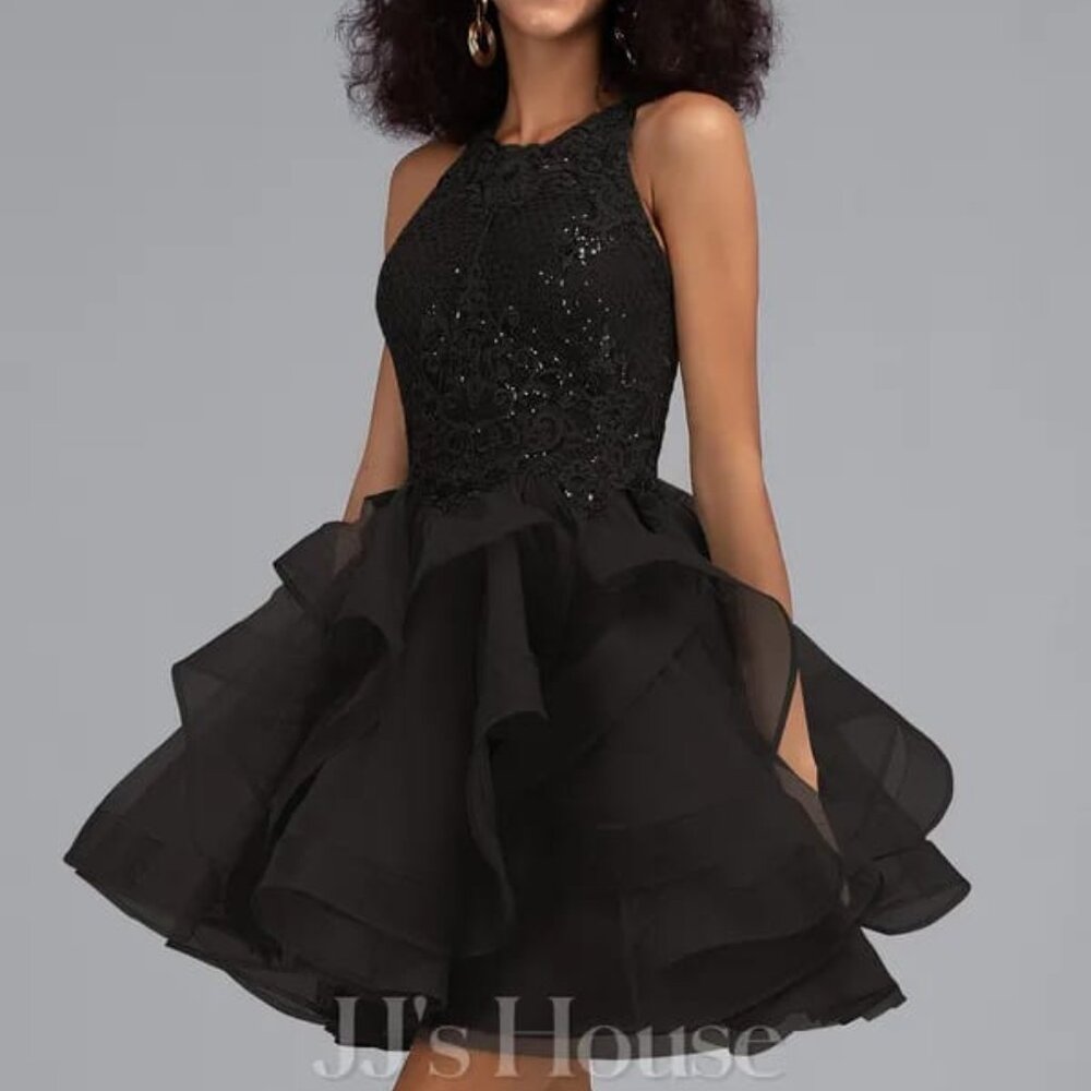 JJ's House Black Dress Short Tulle